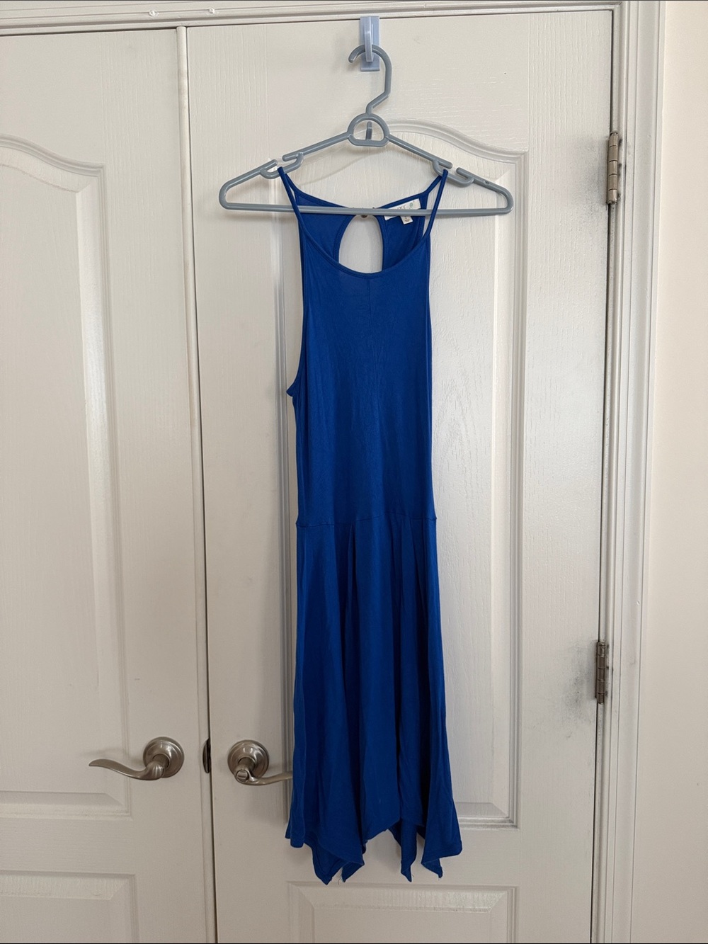 love, Fire Royal Blue Handkerchief Hem Maxi Dress